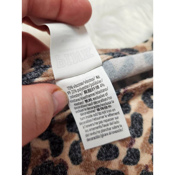 Victorias Secret Womens Sleep Top T-Shirt Brown Leopard Viscose Short Sleeve M - Picture 6 of 6